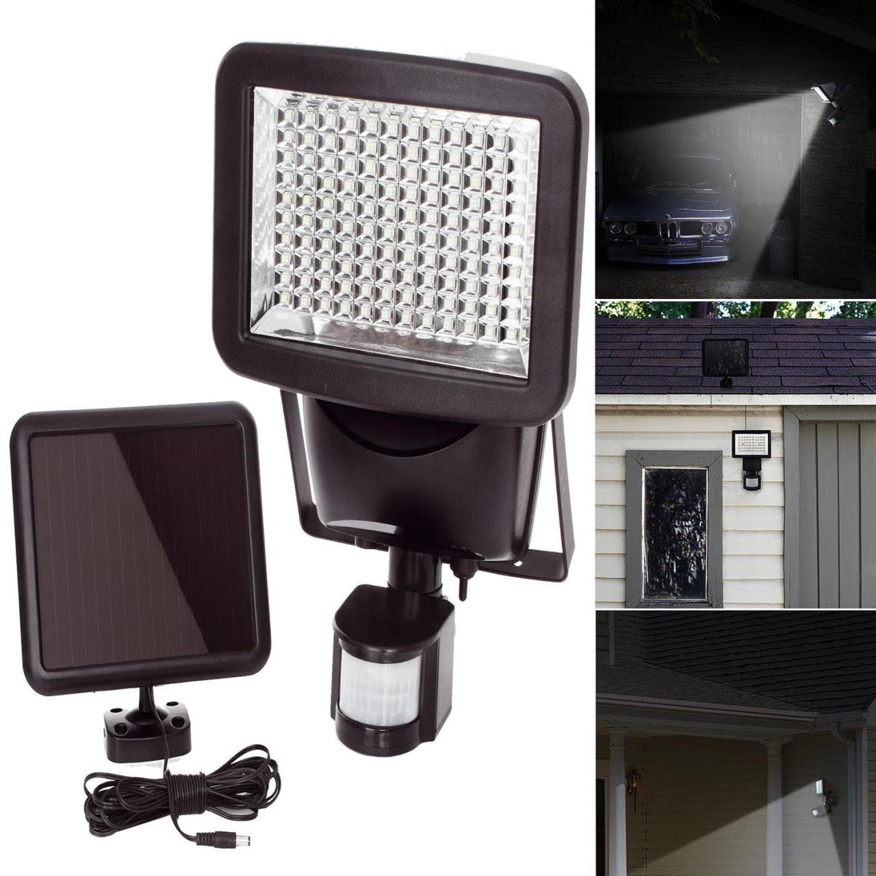 Solar Wireless LED PIR Motion Sensor Security Rechargeable Lights at outdoor tech lab.