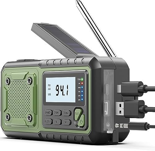 Crank Emergency Radio 5000mAh, Weather Radio, Solar Radios