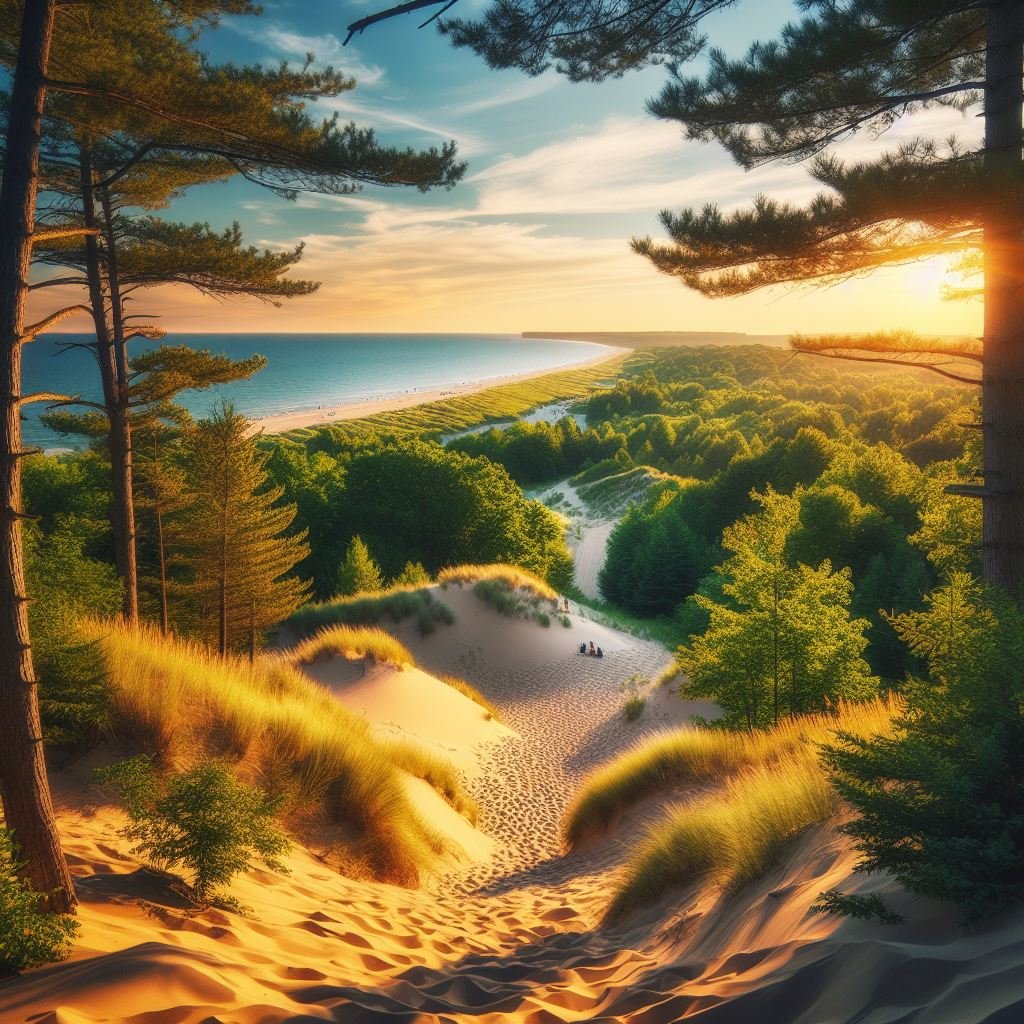 Ludinton state park gear guide. Image of dunes north of Ludington, MI by Outdoor Tech Lab