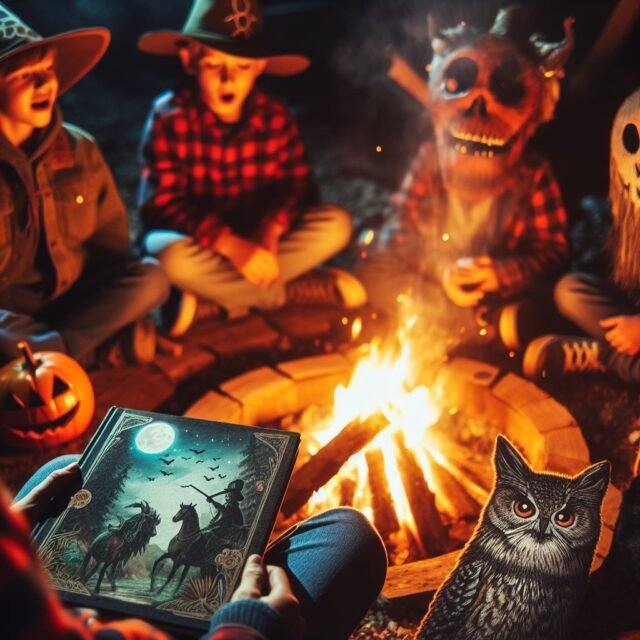 campfire fun, games, spooky stories, food