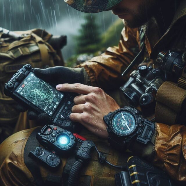 High tech survival gear on display by outdoor tech lab