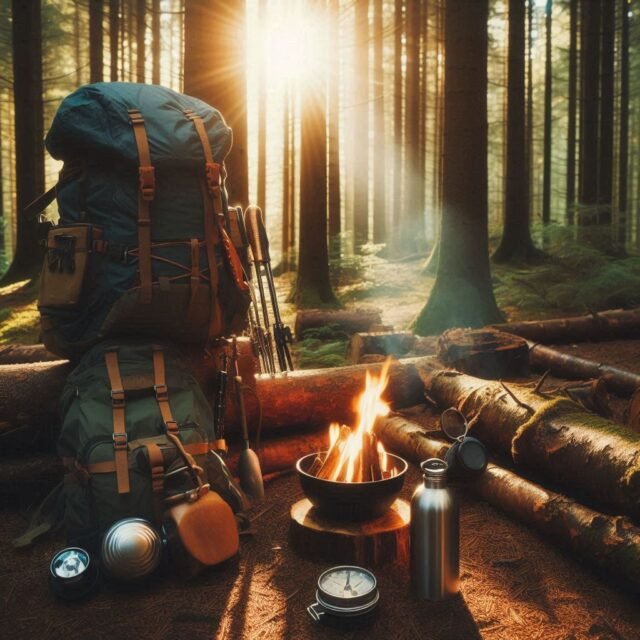 Budget adventure gear in use in the wilderness