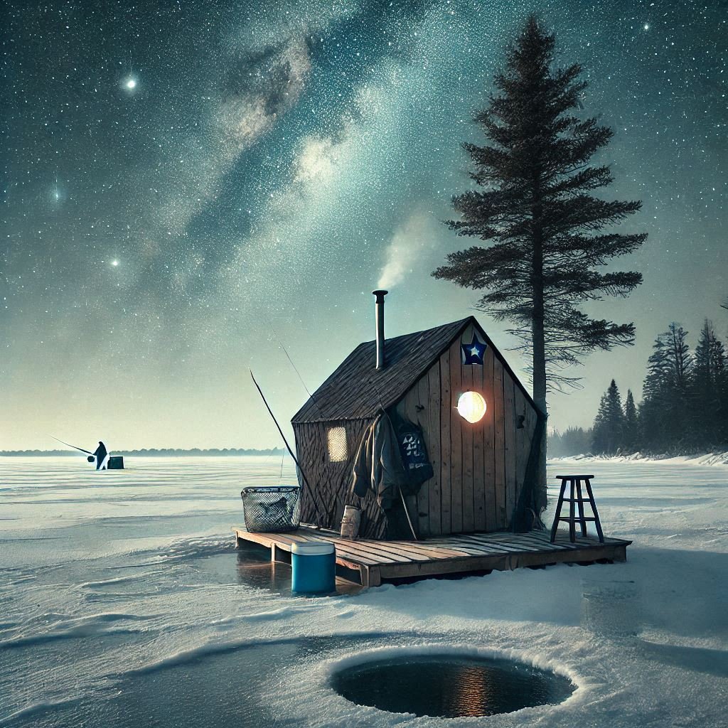 Ice fishing tents review and test by outdoor tech lab on a northern Michigan lake