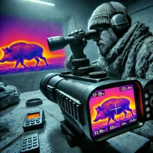 icon image of an agm thermal scope v2 being used in the dark for hogs