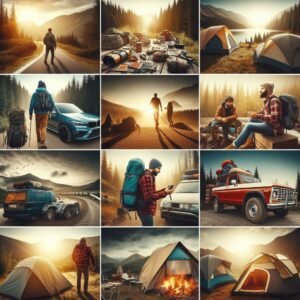 multiple shots of camping trips for the outdoor tech lab 2025 camp guide