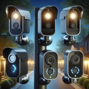 top outdoor security cameras for 2025 displayed outside a home
