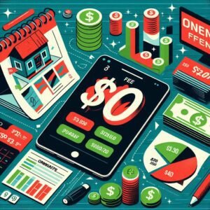 Infographic showing rapid radios $0 monthly fees crossed out, calculator displaying annual costs, comparison chart with competitor pricing, money-saving concept, green and red color scheme for savings