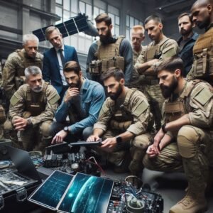 Military veterans and rescue professionals evaluating the best satellite phones and communication equipment for field testing
