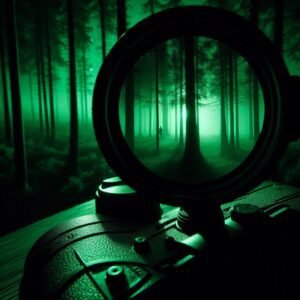 Bushnell Equinox Z2 night vision monocular showing cryptid activity during nighttime investigation as part of a modern cryptid hunting strategy