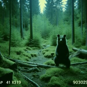 Trail camera footage of bear in Michigan forest often mistaken for dogman sightings Michigan
