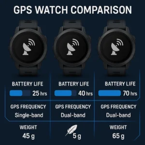 Best GPS watch specifications comparison chart highlighting key features and performance metrics