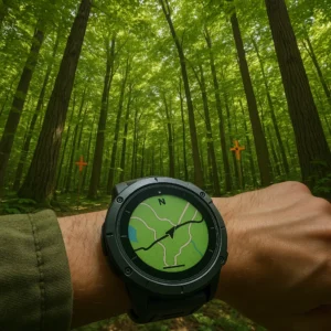 Best GPS watch accuracy testing in dense Michigan forest showing satellite signal reception