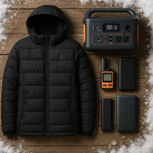 Complete best cold weather gear Michigan winter survival kit with heated clothing and power solutions