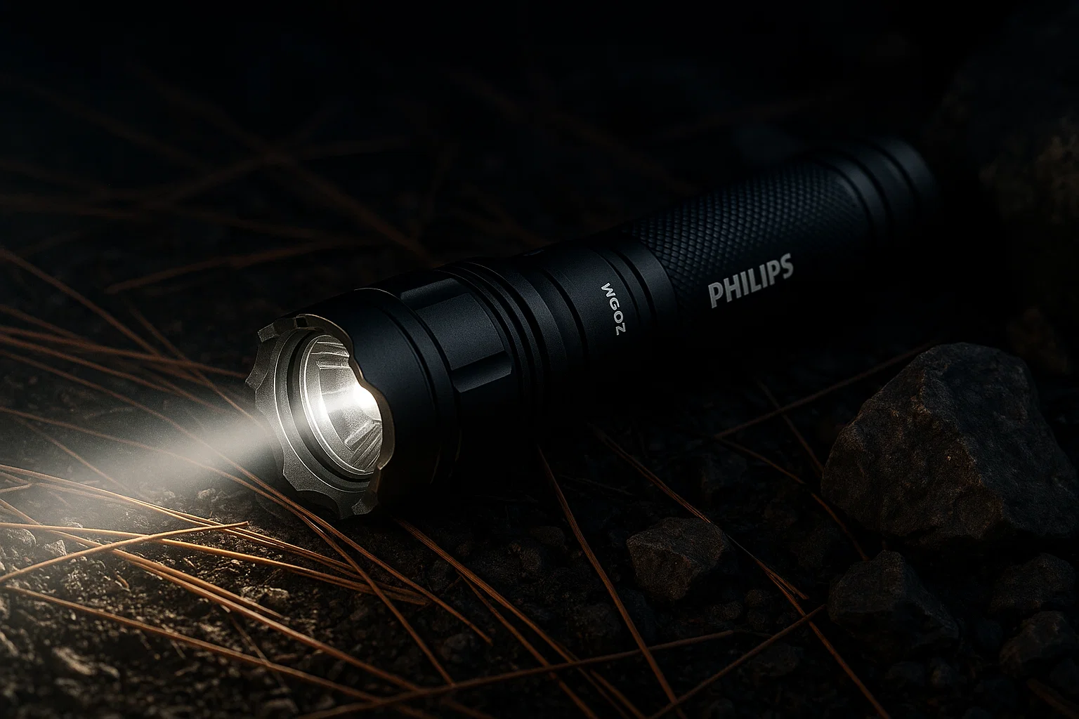 Philips tactical flashlight with 2000 lumen beam in outdoor setting - Outdoor Tech Lab review