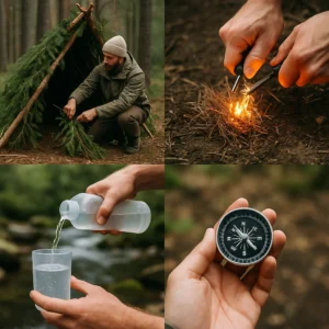 Wilderness survival skills FAQ covering common questions about shelter, fire, water and emergency preparedness