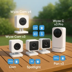 Comparison of Wyze Cam v4 vs other Wyze outdoor security cameras