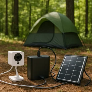 Powering a Wyze Cam v4 with a solar panel and battery pack for off-grid security