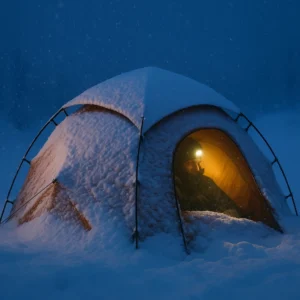 4-season winter camping tent withstanding heavy snow load in Michigan winter conditions