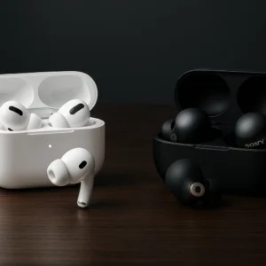 AirPods Pro 2 and Sony WF-1000XM5 premium wireless earbuds side-by-side comparison for 2025 buyer's guide