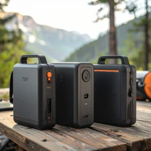 Three best budget portable power stations under $300 side by side showing Jackery Explorer 300 Plus, GENDOME Go 300, and EcoFlow River 3