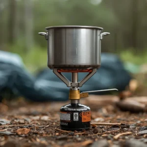 Integrated camping stove system for winter backpacking with efficient heat exchange design