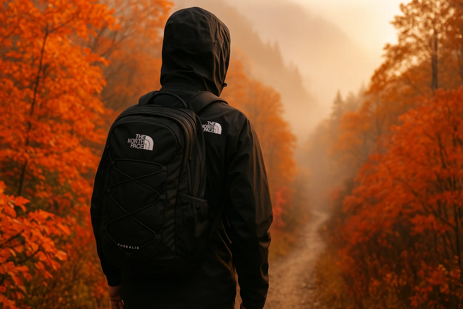 North Face hiking gear tested on fall mountain trails by Outdoor Tech Lab - Antora jacket and Borealis backpack in real conditions