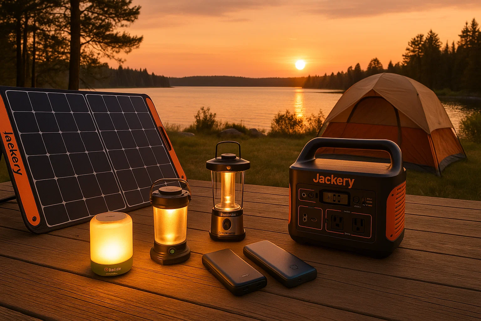 Essential solar camping gear 2025 including portable solar panels, lanterns, and chargers for off-grid power test by Outdoor Tech Lab.