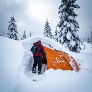 Real winter camping experience in heavy snow conditions testing gear performance and survival skills