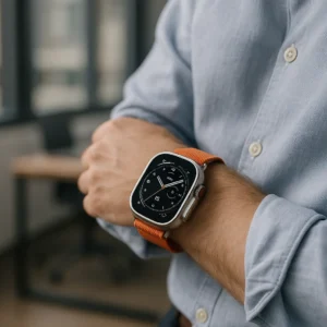 Apple Watch Ultra 2 worn with business attire showing everyday smartwatch versatility