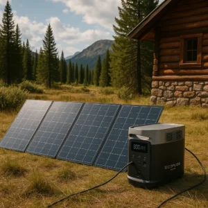EcoFlow Delta 2 with solar panels for off-grid power