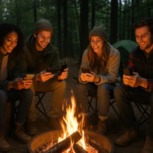 Group camping coordination with satellite communicators