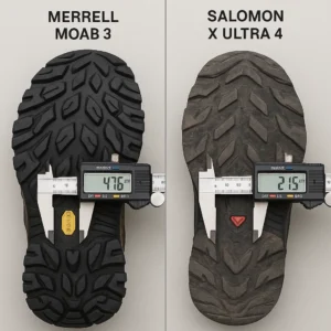 Durability test results by Outdoor Tech Lab: Merrell Moab 3 vs Salomon X Ultra 4 after 200 miles