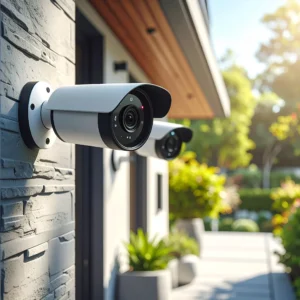 REOLINK vs AOSU solar security camera side-by-side comparison on home exterior