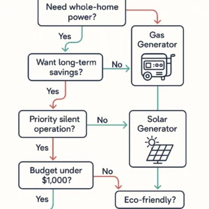 Solar generator vs gas generator decision flowchart for home backup power
