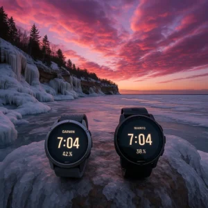 Garmin Enduro 3 vs Suunto Vertical final comparison at Northern Michigan Pictured Rocks after 7-day winter field test