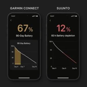 7-day battery test results comparing Garmin Enduro 3 vs Suunto Vertical GPS watch endurance