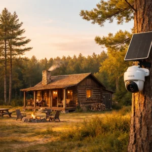 Reolink Go PT Ultra review conclusion showing complete solar cellular security camera system protecting remote cabin