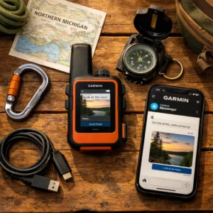 Garmin inReach Mini 3 Plus satellite communicator review with backcountry testing gear and smartphone app