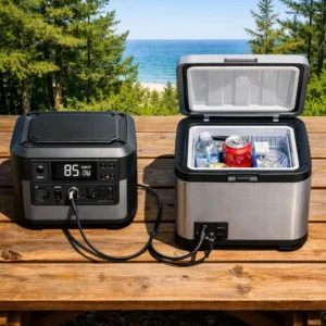 Portable power station guide 2026 runtime testing Anker C1000 with Dometic fridge at Sleeping Bear Dunes