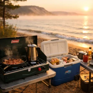 Camp kitchen essentials checklist: stove, cooler, cookware for camping meals