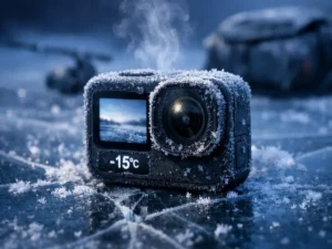 DJI Osmo Action 5 Pro cold weather battery test on Northern Michigan ice fishing lake by Outdoor Tech Lab