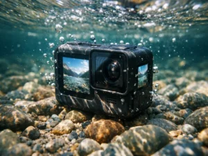 DJI Osmo Action 5 Pro waterproof test submerged in Northern Michigan river without housing by Outdoor Tech Lab