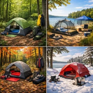 Four seasons camping essentials checklist comparison for Michigan conditions