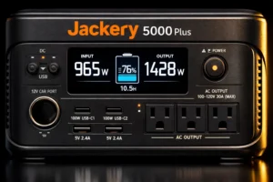 Jackery solar generator 5000 plus closeup test shot