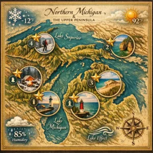 Northern Michigan outdoor gear testing locations for Outdoor Tech Lab, including Manistee National Forest Pictured Rocks and Sleeping Bear Dunes