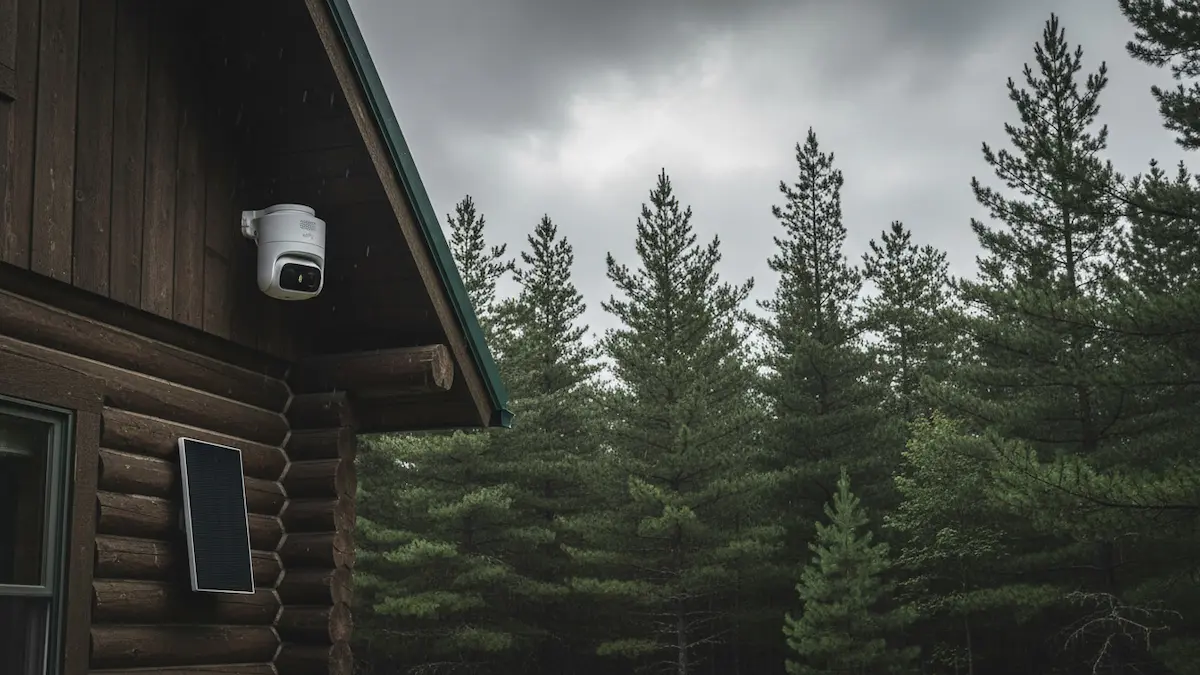 eufy eufyCam C37 review — solar security camera with 360 degree AI tracking mounted outdoors tested by Outdoor Tech Lab Northern Michigan