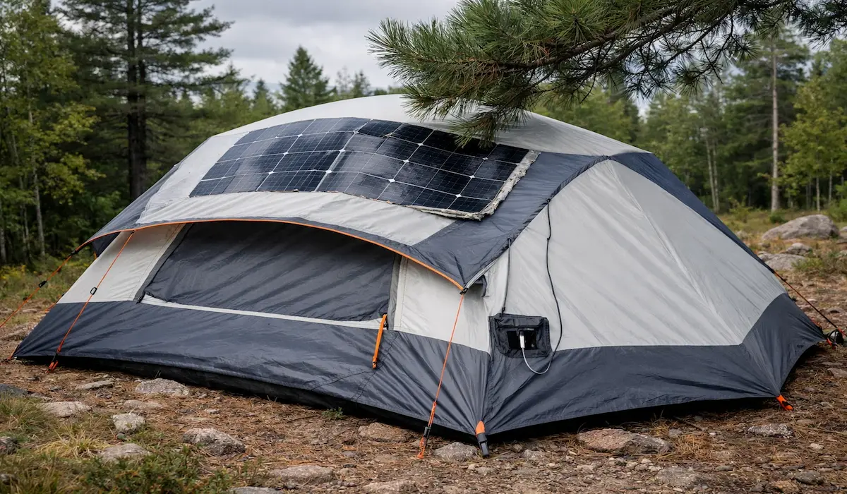 Solar-integrated camping tent — why OTL skips integrated solar panels for a real off-grid solar setup